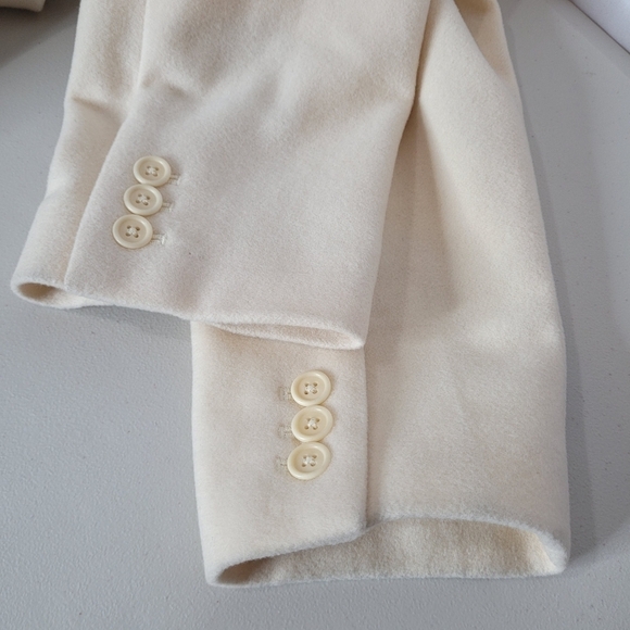 Nordstrom Wool Cashmere Blend Cream Blazer - Size 14 - Picture 6 of 14